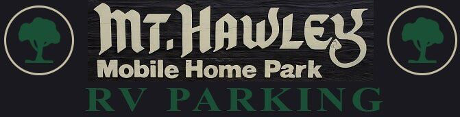 Shaded full-hookup RV sites at Mt. Hawley Mobile and RV Park in Peoria, Illinois.